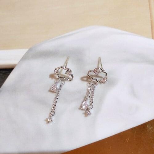 Trendy quality Hollow Cloud Cubic Zircon Tassel Drop Earrings for Women Girl Party Birthday Gift Sweet Brincos