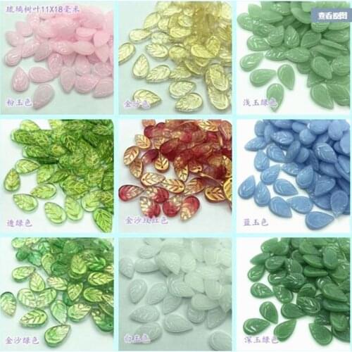 Fashion Mix Color 18*10mm Leaf DIY Loose Beads AB Jewelry Accessory Fit for Handmade Hair Jewelry20 pieces y15766