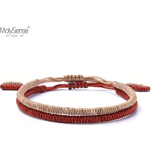MolySense Tibetan Buddhist Good Lucky Charm Tibet Bracelets & Bangles For Women And Men Handmade Knots Rope Bracelet