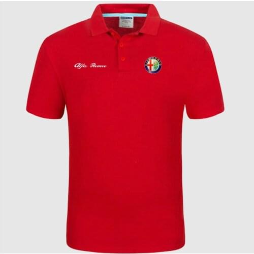 High quality Alfa Romeo logo Polo classic brand Men Polo Shirt Men Casual solid Short Sleeve cotton polos
