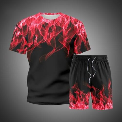 Mens Summer Outfits 2 Piece Set Clothing 2021 New Men Casual Tracksuit Jogging Suit O-Neck Top Tee and Shorts Sets Sportswears