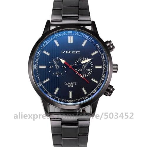 100pcs/lot VK 636 Stud Scale Watch Strap Steel Belt Watches Height End Wrist Watch For Men Two Eye Factory Price reloj hombre