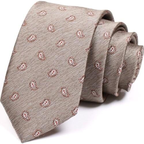 Mens 6CM Khaki Tie High Quality Business Suit Work Neck Tie For Men Fashion Formal Necktie Male Jacquard Slim Ties Gift Box