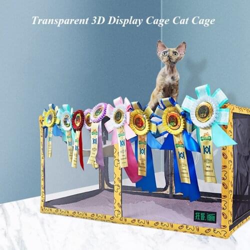 Cat Cage Competition Set Transparent 3D Display Free Offer Cat Hammock Folding Litter Box