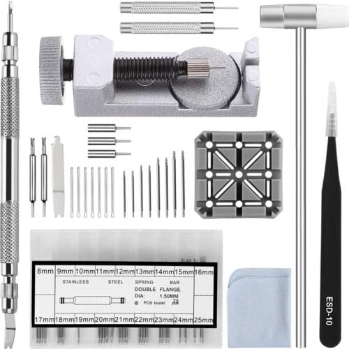 Watch Band Strap Tool Kit,98 In 1 Link Remover,Spring Bar Tool With Extra 72Pcs Pins,15Pcs Cotter Pin,1Pcs Holder,1Pcs Head Hamm