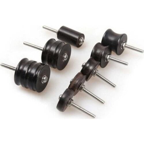 Wood Tip Leather Burnisher Slicker Tool Drill Black Wooden Slicker Shank for Rotary Tools Edge Burnisher Slicker