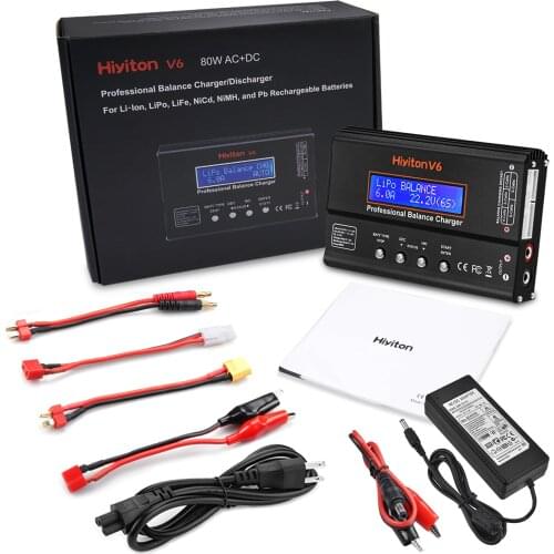 NEW V6 Lipo Battery Charger 80W for 1-6S Lipo Li-ion NiMH NiCD Li-Fe Battery RC Toys Balance Charger Discharger Fast Chargring