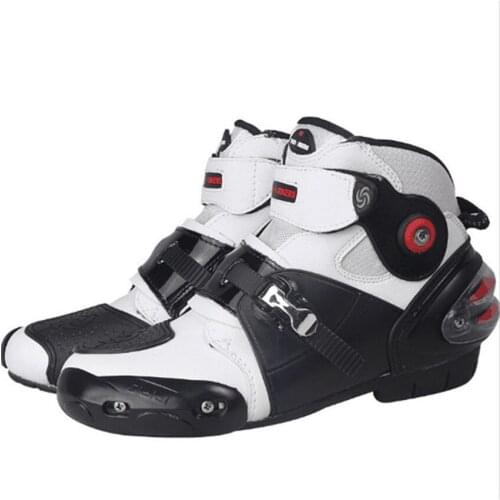 Hot sales Newest Motorcycle Boots Pro biker SPEED Moto Racing Motocross Motorbike Shoes A9003 Black/White/Red size