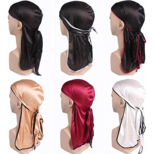 Party Pirate Hat Unisex Breathable Bandana Hats Silky Durag Tail Headwrap Scarf Muslim Doo Rag gifts Christmas Halloween props