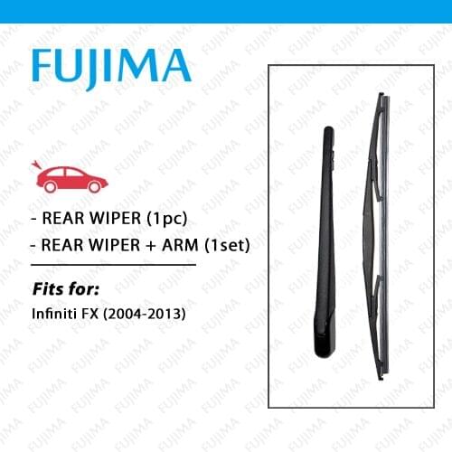 FUJIMA Rear Wiper Blade and Arm for Infiniti FX (2004-2013) Back Window Windscreen FX35 FX37 FX45 FX50 Rear Wiper Arm