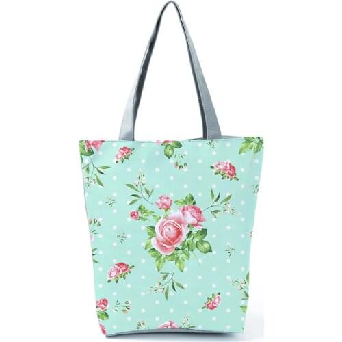 Miyahouse Shoulder Bag Bright Colors Female Tote Handbag Floral Printed Shopping Bag Plant Travel New Women Beach Storage Bag