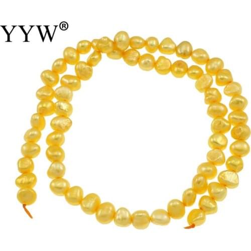 High Quality 5-6mm 100% Natural Freshwater Pearl Beads yellow Baroque Pearl Loose Beads For DIY Necklace Bracelat Jewelry Making
