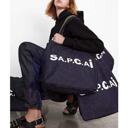 High Quality Letters Printed Handbags Shopping Bag One-shoulder Portable Denim Bag Large-capacity Tote Bag