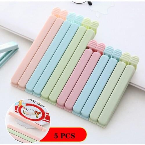 5PCS Portable New Kitchen Storage Food Snack Seal Sealing Bag Clips Sealer Clamp Plastic Tool