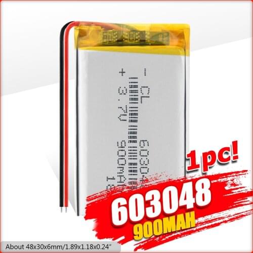 1/2/4pcs 3.7V 900mAh 603048 Rechargeable Battery Lithium Polymer Li-Po li ion cells For LED Light DVD GPS MP5 PDA PSP power bank
