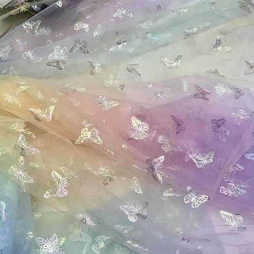 1.6m*1yard Gradient Color Magic Net Fabric Butterfly Net Cloth Stage Clothing Fabric for DIY Apparel Garment Accessories