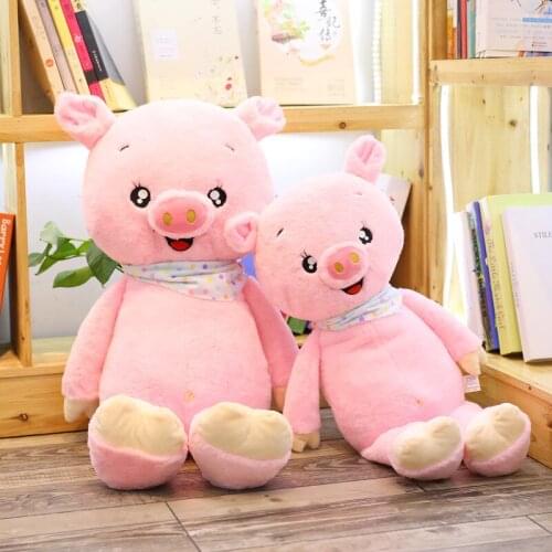 1pc 60/80/100cm Super Cute Plush Pig Dolls Kids Stuffed Soft Happy Pig Toys for Children Kids toy Kawaii Birthday Gift for Girls