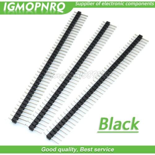 10pcs 1x40 Pin 2.54 Black Single inline row needle seat Round Header connector IGMOPNRQ