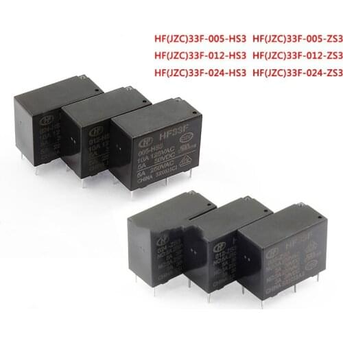5pcs Jzc-33f 005 012024-hs3 zs3 relay 5v12v224v 4-pin 5-pin 5A hf33f
