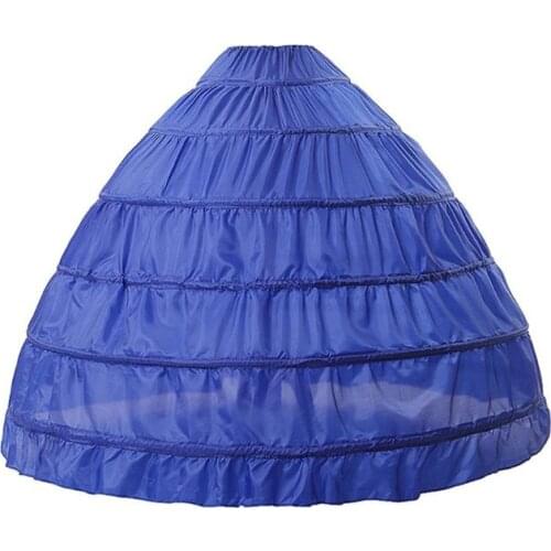 6 Hoops no Yarn Large Skirt Bride Bridal Wedding Dress Support Petticoat Women Costume Skirts Lining