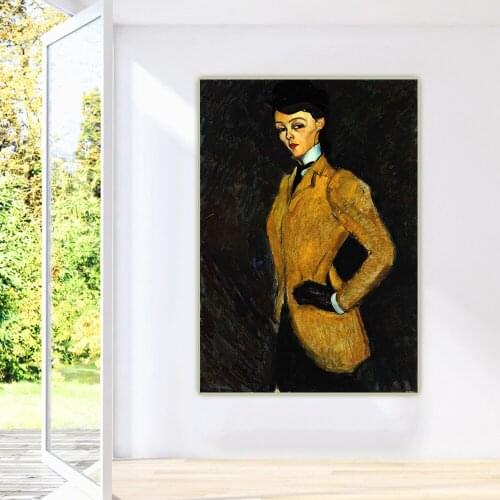 Amedeo Modigliani《Horse woman》Abstract Canvas Art Oil Painting Artwork Poster Picture Wall Hanging Decor Home Decoration