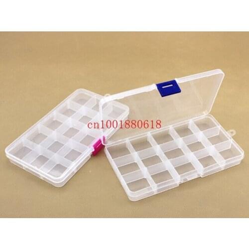 Free Shipping New Arrival 15 compartments free installation demolition Transparent PP plastic jewelry storage box,300pcs/lot