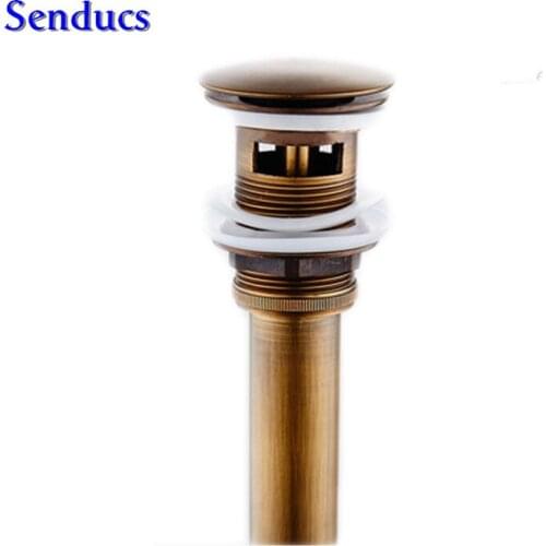 Free shipping Senducs bathroom basin drain with solid brass basin drain for antique bathroom basin sink drain