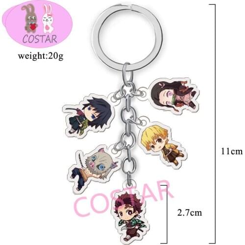 COSTAR Hot Anime Demon Slayer Tanjirou Nezuko Zenitsu Giyuu Shinobu Inosuke Keychain Bag Ornaments