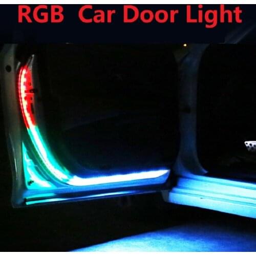 LED Car Door Welcome Light Safety Warning Streamer Lamp Strip 120cm Waterproof Auto Decorative Ambient Lights 12V