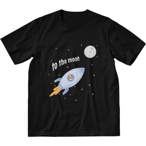 Shiba Inu To The Moon Tshirts Men Leisure Tee Tops 100% Cotton T Shirts Short Sleeve Blockchain Bitcoin Crypto T-shirt Clothing