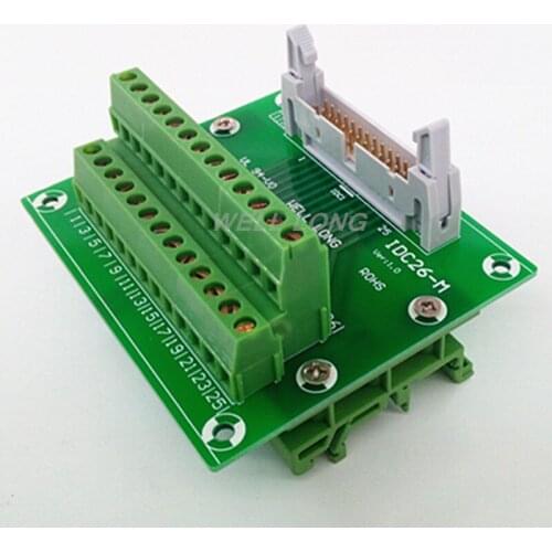 IDC26 2x13 Pins 0.1" Male Header Breakout Board, Terminal Block, Connector