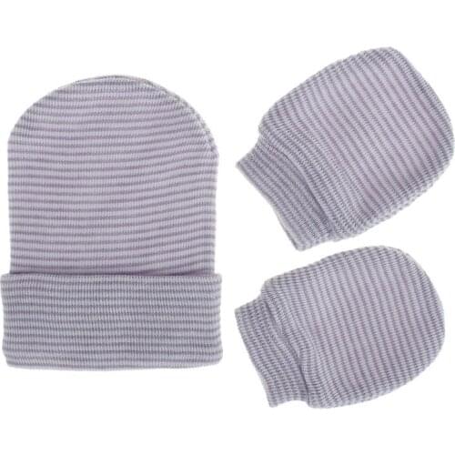 Newborn Hospital Hat Infant Baby Cap and Mitten Set Soft Cute Nursery Beanie Hat D0AF