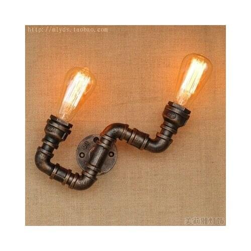 Amercian Loft Style Water Pipe Lamp Edison Wall Sconce RH Retro Wall Light Fixtures For Home Vintage Industrial Lighting