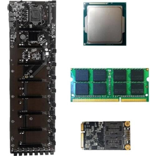 Onboard B85 BTC Mainboard Chipset VGA HDMI-compatible 8-GPU Bitcoin Motherboards for miner 8PCI-E Mining Mainboard Au23 21