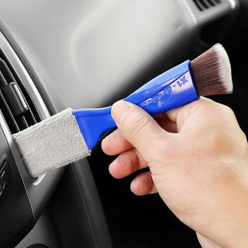 Soft Double Ended Car Cleaning Brush Air Conditioner Vent Slit Clean Brush Dust Removal Blinds Keyboard Duster Brush Bristles