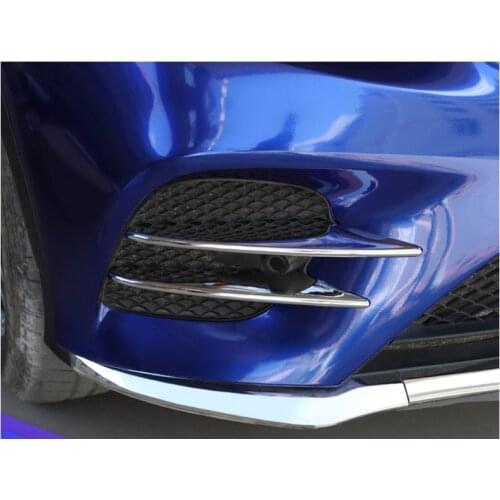 Car ABS Front Fog Light Lamp Cover Sticker Trim Stripe For Mercedes Benz GLC Class X253 Sport 2015-2018