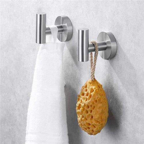 1 PC Bathroom Shelf 2 Color Stainless Steel Towel Hook Bathroom Robe Hook Coat Hook Shelves for Wall Household Items