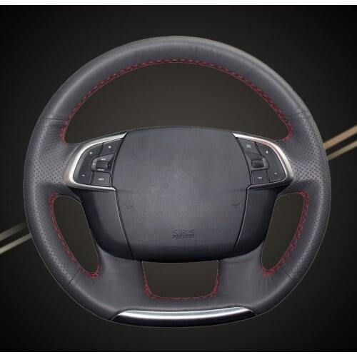 Car Braid On The Steering Wheel Cover for Citroen C4 C4L 2011-2015 DS4 Auto Braiding Wheel Covers Interior Accessory Car-styling