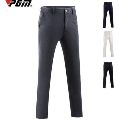 PGM 2020 Men Golf Apparel Autumn Winter Breathable Golf Sports Pants Men Stretch Slim Golf Trousers with Zip Jewelry Pocket