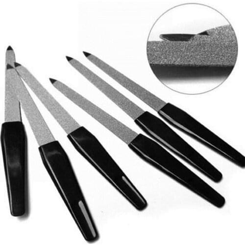 Black Handle Sandpaper Nail File Double Sided Sanding Nail Filer For Nail Art & Nail Care UV Gel Polish Manicure Grooming tool
