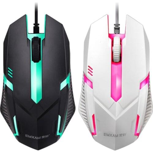 Wired luminous mouse black and white office gaming gaming wired mouse for Apple MAC