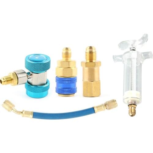 R134A Refrigeration System Automobile Air-Conditioning A/C Oil Filler Fluorescent Syringe Refrigerated Oil Syringe