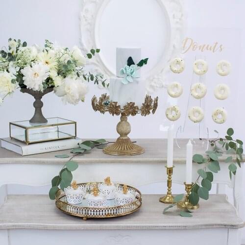 Outdoor Lawn Wedding Cake Decorating Birthday Cake Stand High Feet Cake Plates Donuts Display Racks Acrylic Doughnuts Shelf