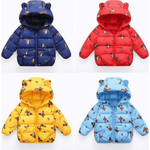 Cute Lovely Toddler Girls Parkas Boys Cotton Padded Warm Thermal Winter Jacket Fall Coat Children Kids Clothes