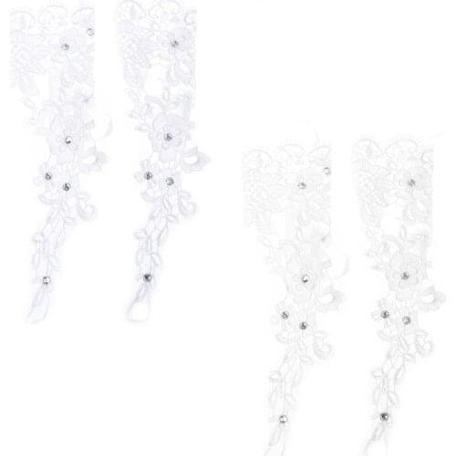 Wedding Bride Gloves Lace Bridal Dress Luxury Long Fingerless Accessories Party