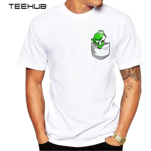 TEEHUB 2019 Summer Fashion Pocket Yoshi Printed Casual T-Shirt Short Sleeve Popular Design T Shirt Hipster Cool Tops