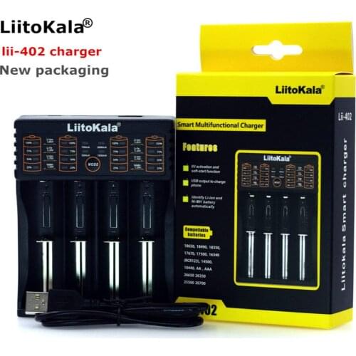 Liitokala intelligent charger lii-402 Lii-202 Li-100 charger can be filled in AA18650 26650 16340 14500 4.2V lithium ion battery
