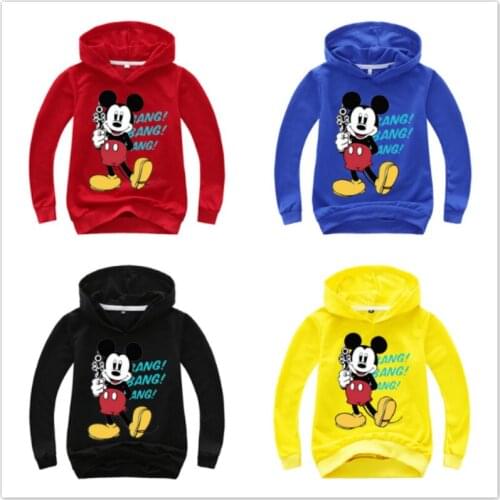Spring Children Sweatshirt Cartoon Mickey Print Long Sleeve T Shirts Baby Boys Clothes Kid Girls Hoodies Tops Tee Baby Costumes