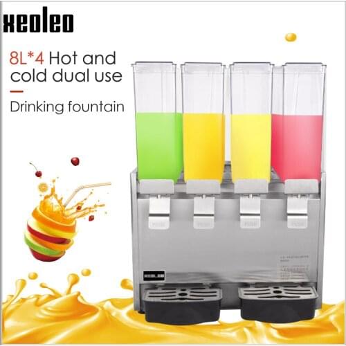 XEOLEO 8L*4 Jars Juice dispenser Cold drink dispenser Hot&cold drink machine Juicing dispenser Beverage machine for cola/milk