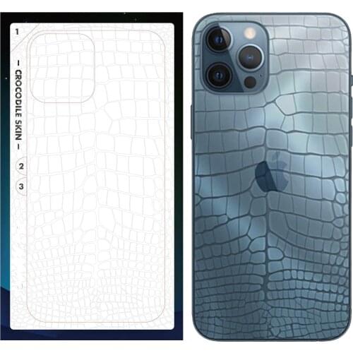 Crocodile Pattern Back Stickers For iPhone 11 12 Pro MAX XS MAX XR 8 Plus 7 SE 2020 Anti-fingerprint Rear Protector Film Skins
